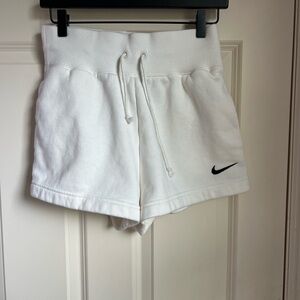 Nike White Athletic Shorts with Elastic Waistband